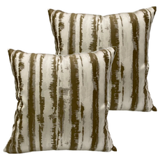 J&N 歐布里 高精密緹花抱枕 2入, 墨綠色