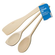 KitchenCraft 櫸木鏟匙3件組 櫸木材質 總長30cm, 鍋铲、料理匙、刮匙, 鍋鏟、料理匙、刮匙, 單色, 1組