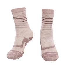 ATUNAS 歐都納 中筒厚底羊毛襪 A1ASGZ04N 霧粉色 羊毛保暖 登山健行襪, 1雙