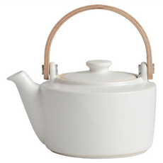 SALIU 結 YUI 木製提把茶壺 附濾網, 330ML, 白色, 300ml, 1個