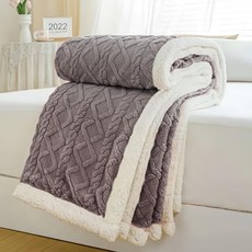 貝淇小舖 韓系精緻包邊塔芙絨 x 羊羔絨毯被 附精美收納袋, 150 x 200cm, 魅力灰