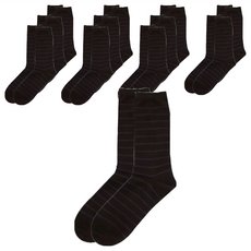B.V.D. 男款細條紋襪, 24~26cm, 深咖啡色, 12雙