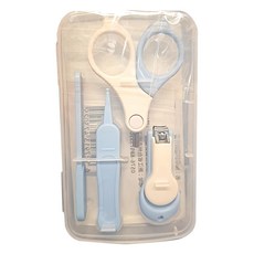SC優選 嬰兒皇冠指甲剪套裝 新生兒寶寶指甲刀安全護理 (含透明盒4件套裝 + 發光耳勺), 1組
