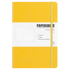 PAPERIDEAS A5 硬皮點陣筆記本, 148 x 213mm, 188頁, 檸檬黃, 1本