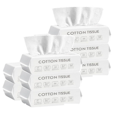 AHOYE 加厚抽取式洗臉巾/洗臉毛巾/化妝棉 20 x 15 50張 親膚柔軟 乾濕兩用, 10包, 單一顏色