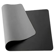 頂級PU皮超大滑鼠墊/桌墊, 雙面款, 多尺寸可選, 沉穩黑 + 銀河灰, 1個