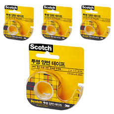3M Scotch-Brite 百利 雙面膠帶座136 (6.35m x 12mm) 透明膠帶, 4個, 單一顏色