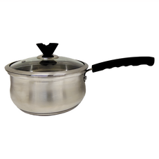 SUNB.W 秦博士 304不鏽鋼歐式寬邊片手鍋 功能蓋珠 導熱快速 三層包底, 19.5cm, STK1195-304, 1個