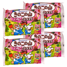 meiji 明治 香菇造型餅乾 草莓&可可風味, 96g, 4包