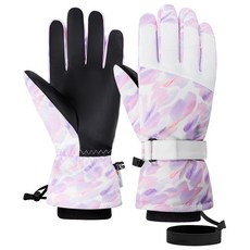 3M六層鎖溫滑雪保暖手套 冬季運動防寒保暖必備 舒適親膚 有效阻擋寒風 讓您在雪地裡盡情玩樂, 水粉塗鴉, L