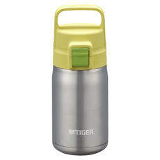 TIGER 虎牌 抗菌加工 兒童保溫瓶 不鏽鋼保溫保冷水杯 MTA-A型 檸檬黃, 350ml, 1個