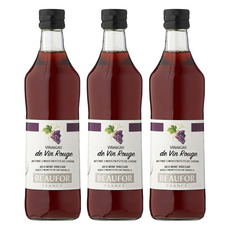 BEAUFOR 堡芙 紅酒醋，存放於橡木桶經過兩個月陳年，適合作為淋醬、牛肉、雞肉、羊肉料理醬汁或醃製，紅酒香氣均衡、飽滿, 500ml, 3瓶