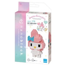 nanoblock 河田積木 三麗鷗 KWD 迷你積木 160 NBCC-178, 1個, My Melody