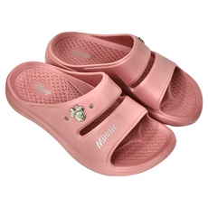 BORUI 柏睿鞋業 Disney 米妮蝴蝶結造型休閒拖鞋, 36, 玫粉色