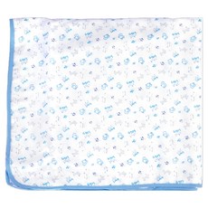 vivibaby 動物樂園精梳棉雙面紗布大浴巾, 藍色, 1條