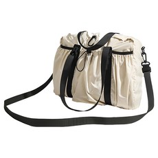 蕉蕉購物 韓版慵懶 米白色 大容量手提肩背包