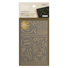 日本MIDORI金箔轉印貼紙82617 手帳裝飾DIY, 幾何圖 金色, 1張