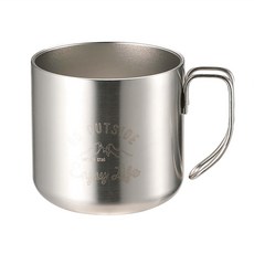 CAPTAIN STAG 鹿牌 雙層不鏽鋼馬克杯 350ml, 銀色, 1個