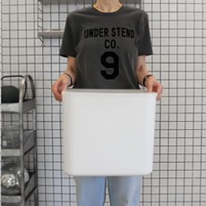 AllULiving 儲藏室收納箱 附蓋式, 4個, 白色