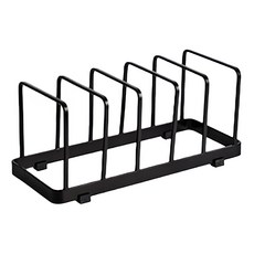 Homely Zakka 日式簡約鐵藝多功能碗盤收納架/碗碟瀝水架/砧板置物架, 黑色, 1個