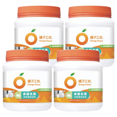 Orange House 橘子工坊 食器妙用清潔粉, 冷壓橘油配方，活氧氣泡，3.4倍卓越清潔力, 450g, 4罐