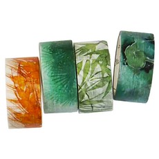 德德小品集 花朝和紙膠帶 15mm x 3m 4卷, 郁蒸, 1組