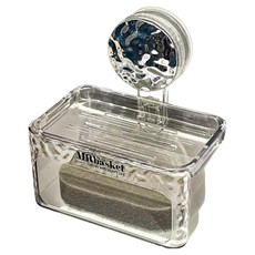 冰川紋吸盤肥皂架 附海綿 透明色 肥皂盒 吸盤式 免打孔, 1個