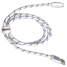 MOMAX Type C 3A 編織連接線, 1m, 白色, 1條