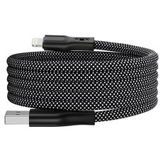 UniSync USB轉Lightning 魔幻磁吸收納編織防纏繞快充線, 1m, 黑色, 1條