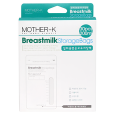 MOTHER-K 溫感母乳袋, 200ml 30入, 溫度感應, 可冷藏冷凍, 站立式設計, 刻度標示, 1盒