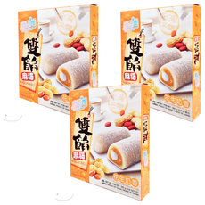YUKI&LOVE 雪之戀 雙餡麻糬, 花生牛奶口味, 台灣名物 MOCHI ROLL, 300g, 3盒