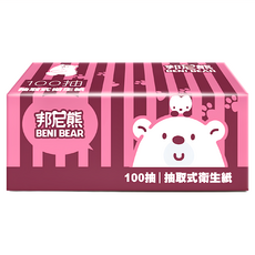 BENI BEAR 邦尼熊抽取式衛生紙 100抽/箱, 12包, 6袋