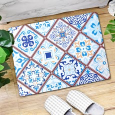 TROMSO 廚房防油短皮革地墊 K540S, 法蘭花磚