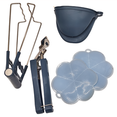 KOKOYI 北歐耐高溫防燙碗碟盤夾6件組 北歐藍, 1組