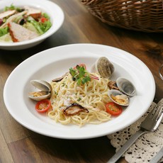 SSUEIM Modern系列 義大利麵碗 21公分 白色 陶瓷 耐熱, 1個