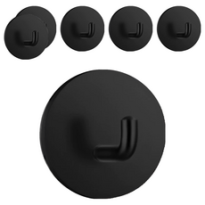 小麥購物 收納掛鉤 Y862 15g, 圓形黑色款, 6個