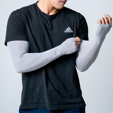 NAMATETSU 生鐵 男款手掌防滑設計 防曬冰涼袖套 UPF 50+ 彈性佳, 54cm, 灰色, 1雙