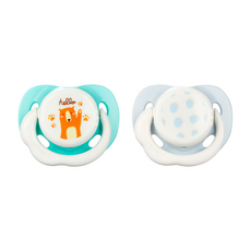 Combi 康貝 Day系列動物款日用矽膠安撫奶嘴組 (0~3個月), 小熊 + 圓點淺藍色, 1組