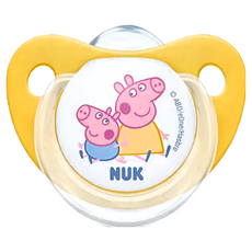 NUK 佩佩豬矽膠安撫奶嘴 1號 適合0-6 / 6-18個月, 0歲以上, 顏色隨機, 2個