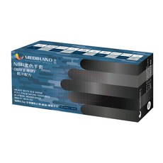 MEDIHAND 美恆 NBR手套 微粒止滑低汗 6.5g 100入, L, 1盒, 黑色