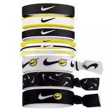 NIKE 耐吉 混搭式髮帶9件組, 黑白黃笑臉, 1組