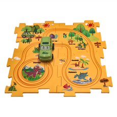 基礎4片拼圖軌道車, 恐龍, 1個, 17.27 x 9.14 x 5.84cm