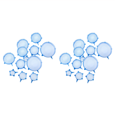 環保N次矽膠保鮮膜 2組 彈性保鮮蓋 碗盤保鮮 顏色隨機, 6.5cm + 9.5cm + 11.5cm + 14.5cm + 16.5cm + 20.5cm