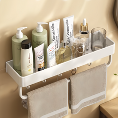 浴室置物架 整組可拆卸, 白色, 1個