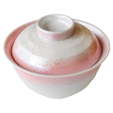 粉彩釉蓋物 日本製 11.5 x 9cm 200ml, 1個, 白色