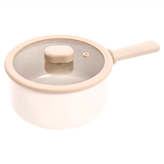 NEOFLAM 台灣公司貨 經典Chouchou系列 單柄湯鍋含蓋, 18cm, 奶杏色, 1個