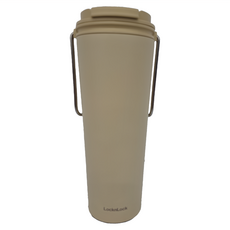 LocknLock 樂扣樂扣 微笑騎士不鏽鋼隨行杯 掀蓋款, 蜂蜜奶油黃, 750ml, 1個