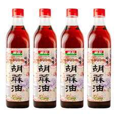 順發油品 冷壓胡麻油, 520ml, 4瓶