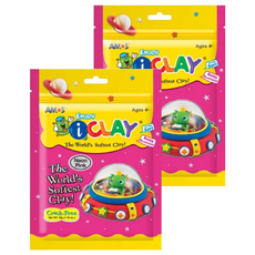 AMOS 阿摩司 iCLAY 超輕黏土 超柔軟 超彈性 不開裂, 亮粉紅, 50g, 2包