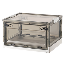 三開茶色收納箱, 中(47 x 35 x 23.5cm), 白色, 1個